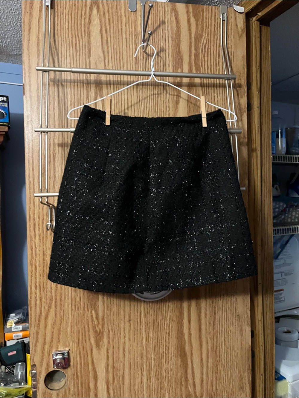 SHEIN Black Sparkle A-Line Mini Skirt